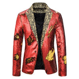 Men Blazer Shiny Sequin Shawl Collar suit Men