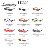 Vintage Narrow Rectangle Small Women Sunglasses Ocean Lens