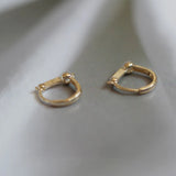 925 Sterling Silver Simple Shiny Srystal U-shaped Earrings