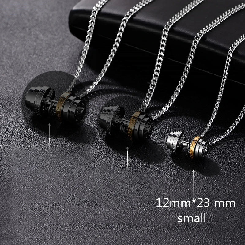 dumbbel necklace male Couple necklace pendant stainless steel