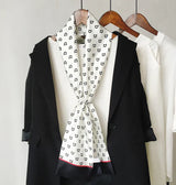 Choice Long Small Women Silk Scarf Tie Decorated
