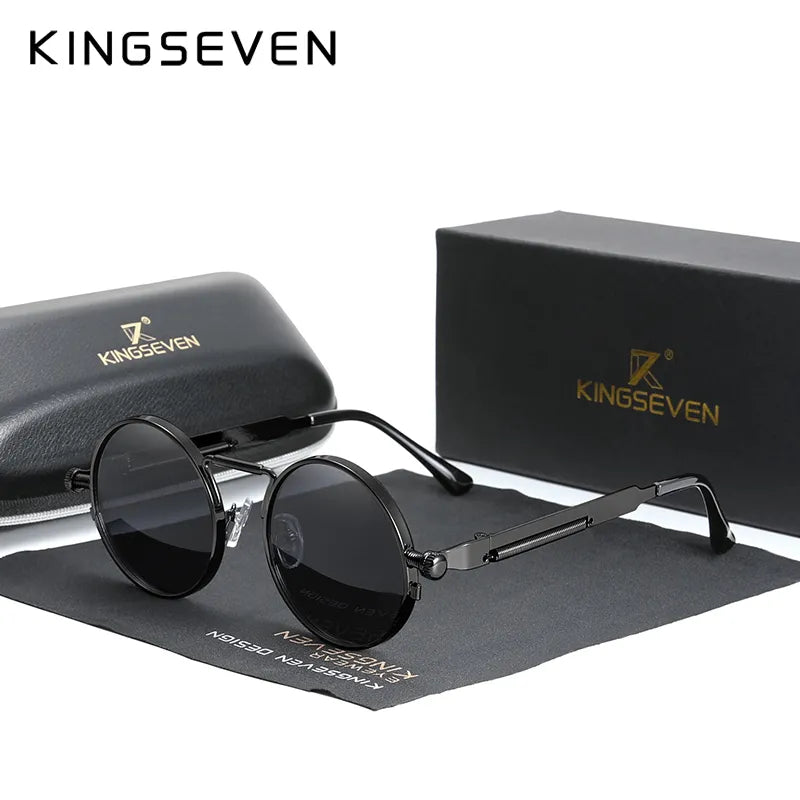 KINGSEVEN High Quality Gothic Steampunk Sunglasses Polarized Men