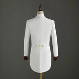 (Jacket+Pants) 2 Piece Wedding Suit White Embroidery Tailcoat