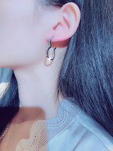 JUWANG New Exquisite Luxury Curve Temperament Earrings for