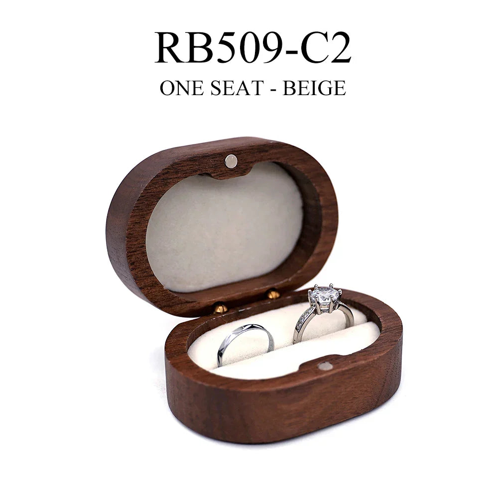 Marriage Engagement Wooden Ring Box for Wedding Custom