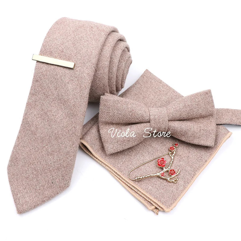 Top 50 Wool Soft 7cm Tie Bowtie Hankie