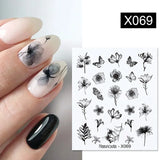 Purple Marble Nails Stickers Smoke Design Manicure Decals