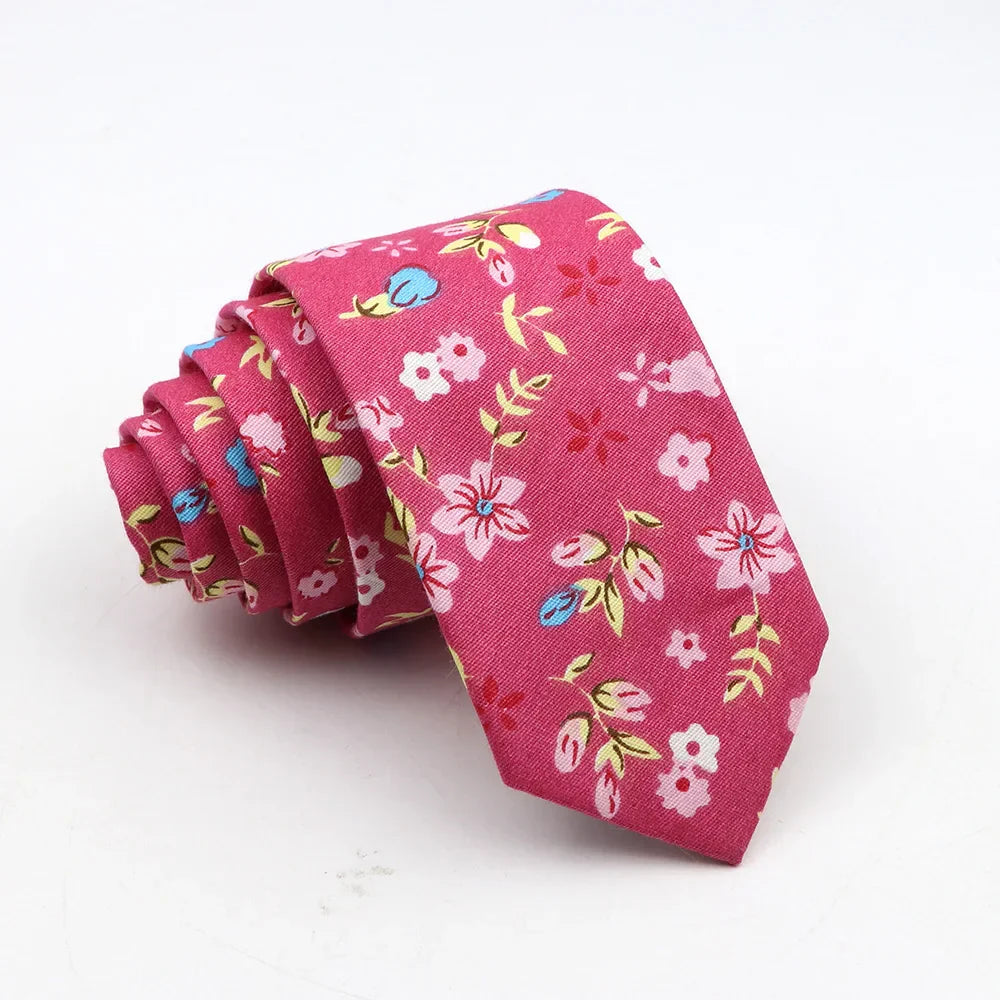 New Floral Tie For Men Skinny Casual Cotton