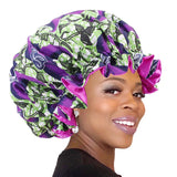 Women's Satin African Pattern Sleeping Hat Elastic Band