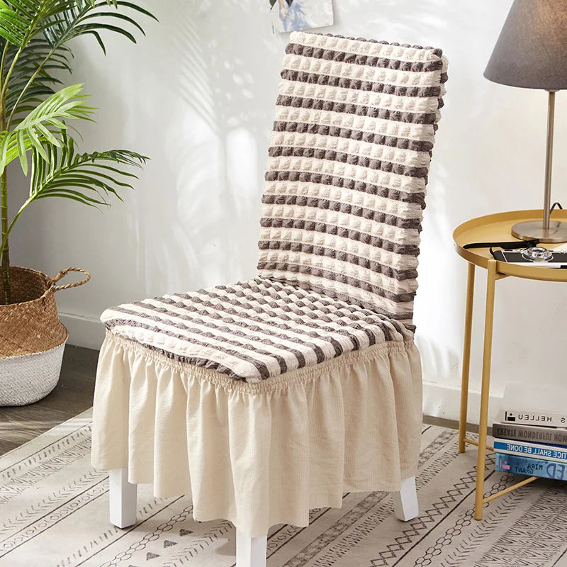 high quality Seersucker chair cover for dining room