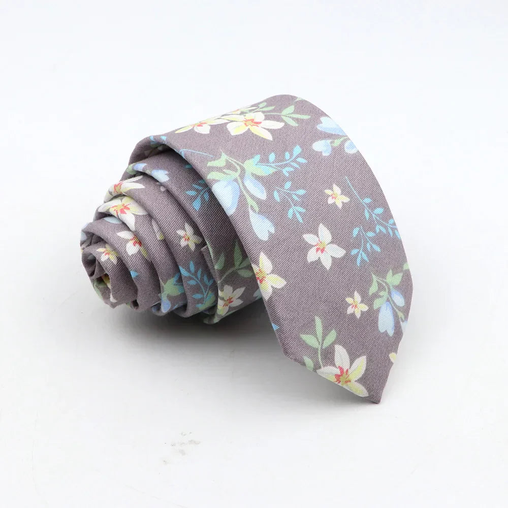New Floral Tie For Men Skinny Casual Cotton