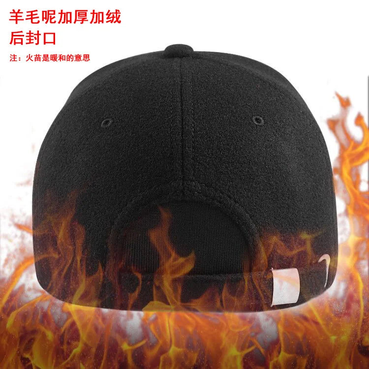 Male Winter large size felt baseball cap big