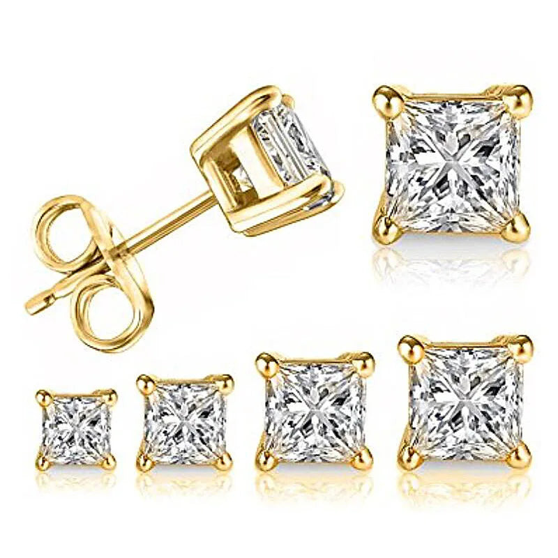 ANZIW Square 925 Silver Stud Earrings For Women