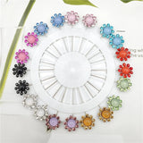 Multicolor Crystal Rhistones Flower Brooch Muslim Islamic Hijab