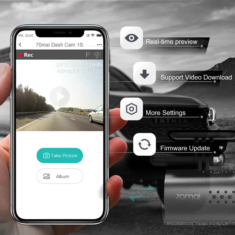 70mai Car DVR 1S APP English Voice Control