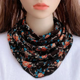 Korean Floral Print Button Bib Protect Cervical Spine