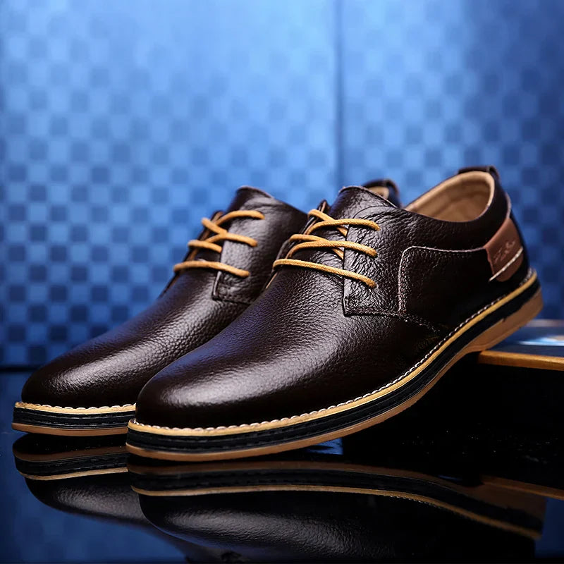New Men Oxford Genuine Leather Dress Shoes Flats