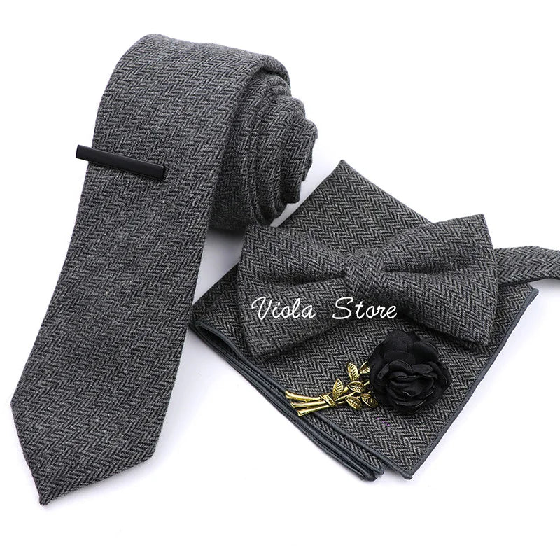 Top 50 Wool Soft 7cm Tie Bowtie Hankie