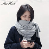 Maikun Thick Warm Scarf For Women Pure Color