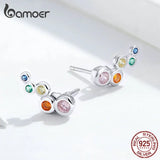 bamoer Shiny Bubble Long Stud Earrings for Women