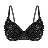 Womens Belly Dancing Bustier Bra Fashion Sparkle Glittering