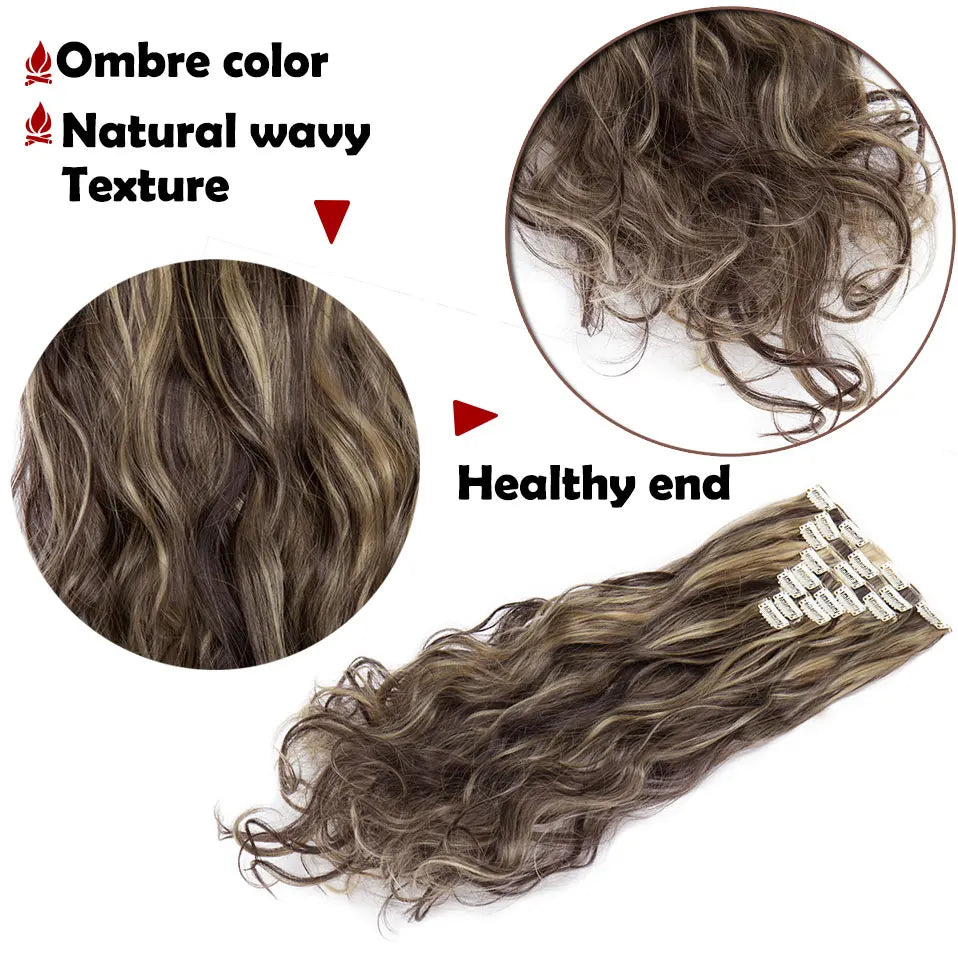 S-noilite Synthetic 24inch 140g 8PCS/set Clip In On