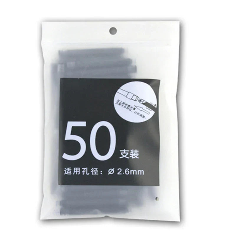 50Pcs Fountain Pen Ink Cartridges 2.6mm High quality