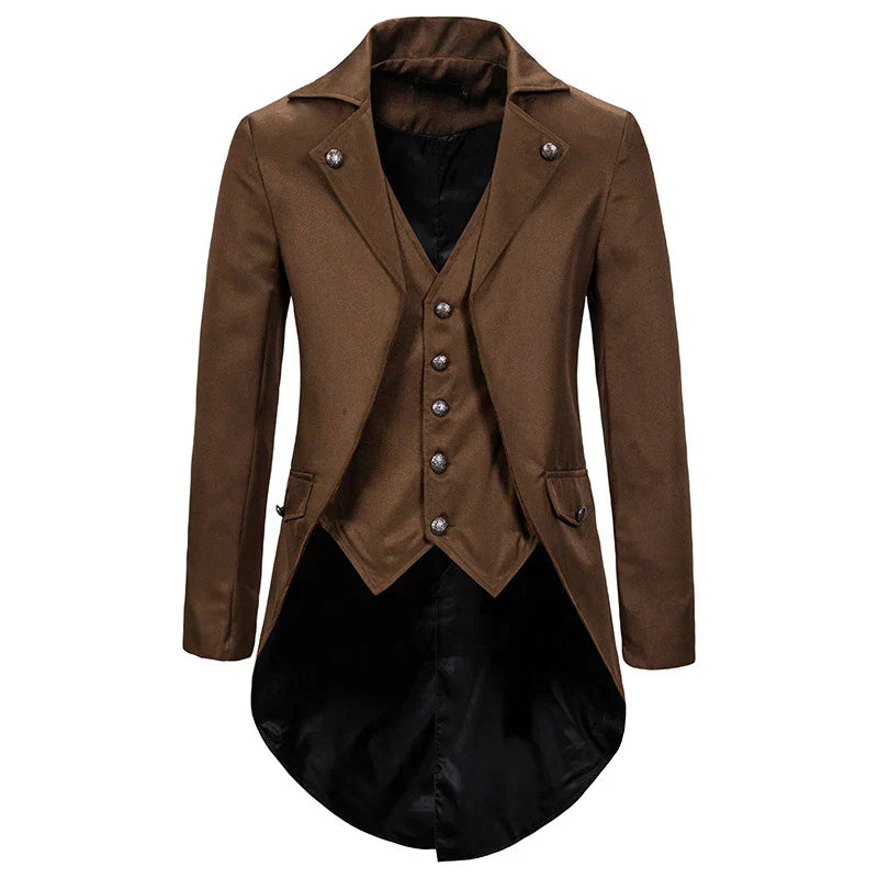 Gothic Victorian Tailcoat Jacket Men Steampunk Medieval Cosplay