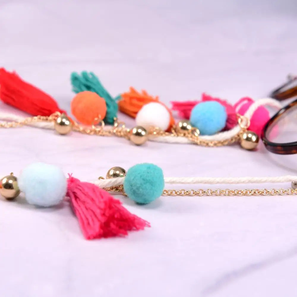 Fashion Colorful Tassel Women's Glasses Chain on the