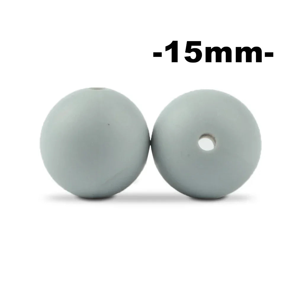 15mm 100pcs Round Silicone Beads Teether Baby Nursing