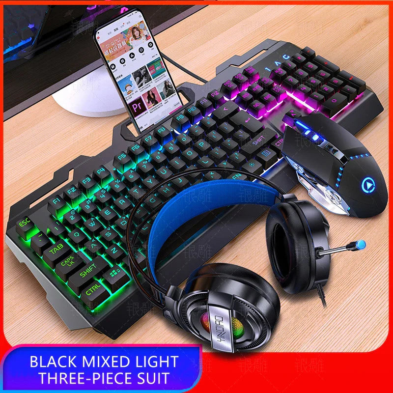 V2 Gaming Keyboard Mouse Headset Set Mechanical Feel