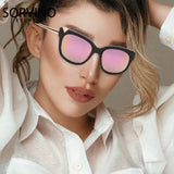 Trendy Cat Eye Metal Polarized Sunglasses Men Driving