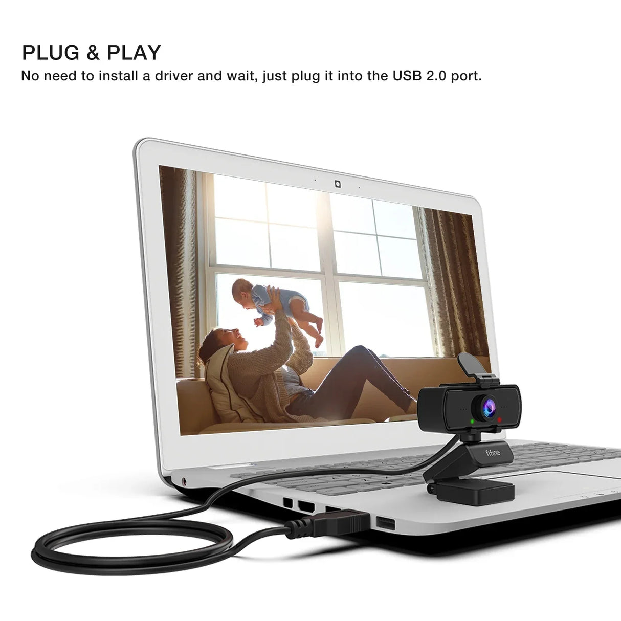 FIFINE 1440p Full HD PC Webcam with Microphone,