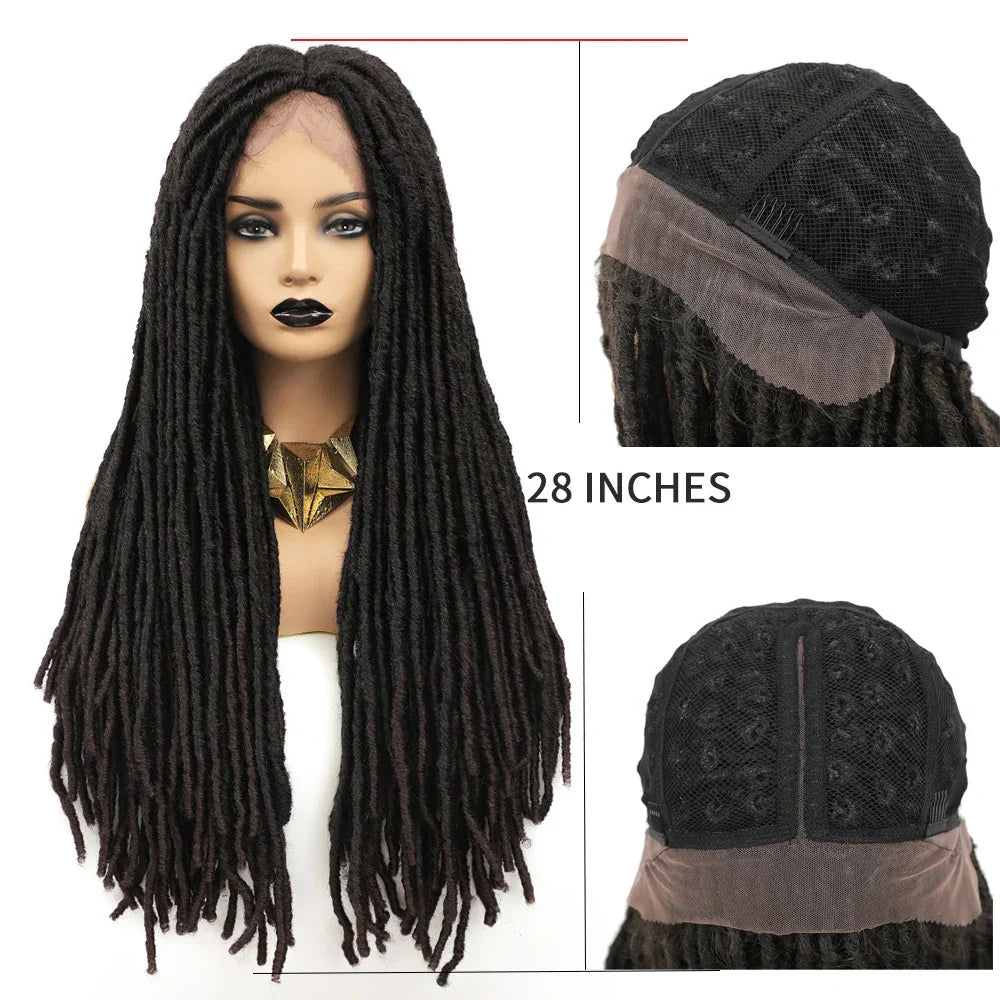 SOKU Braided Wig Middle part Lace Wig With