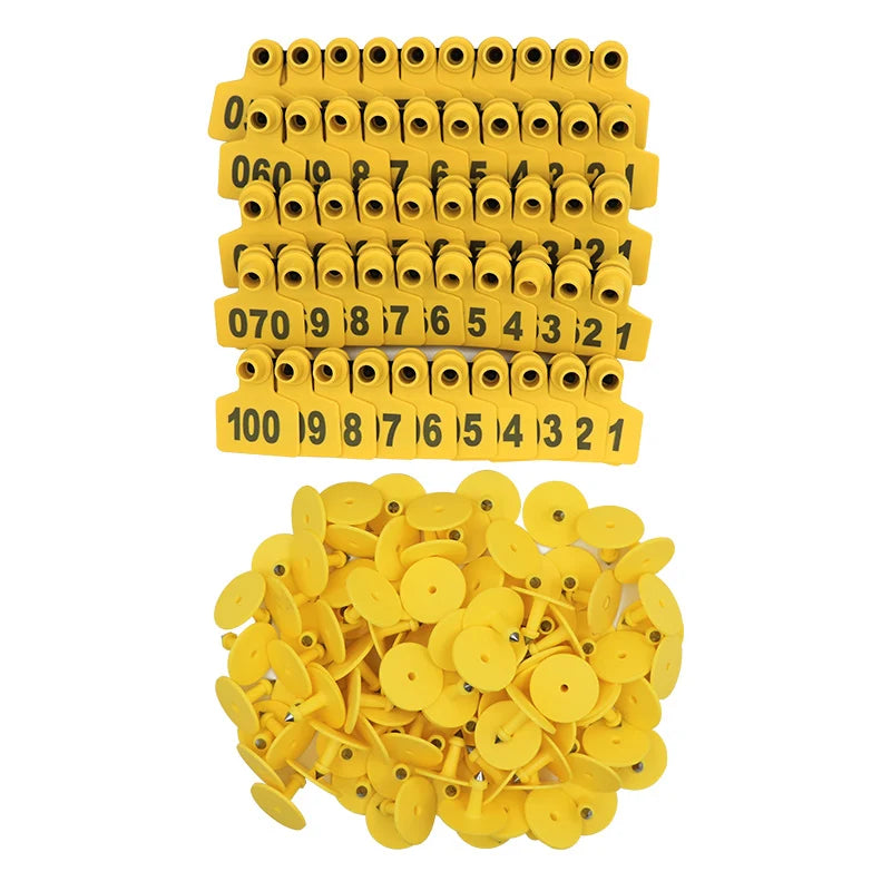 100Pcs Pig Goat Ear Tag Sighs 001-500 Animal