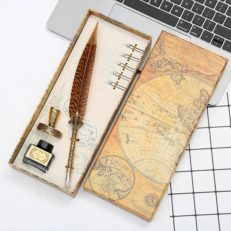 New and unique! Natural peacock feather dip pen