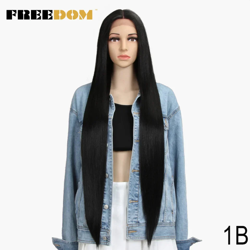 FREEDOM Synthetic Lace Front Wigs For Women Super