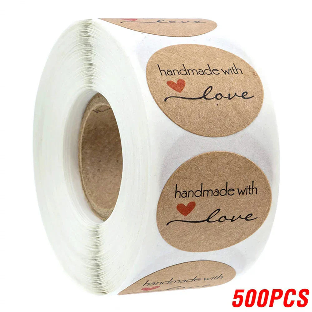 100500pcs Vintage Kraft Paper Stickers Scrapbook Gift Stationery