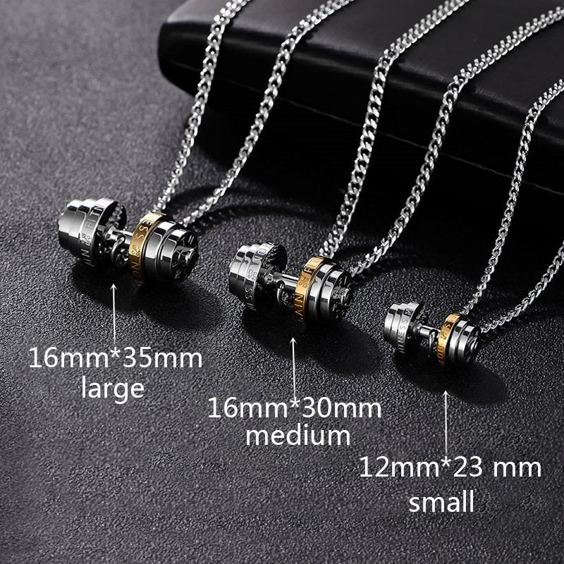 dumbbel necklace male Couple necklace pendant stainless steel