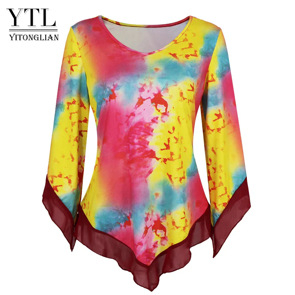 Yitonglian Trending Style Plus Size Women Blouse Summer
