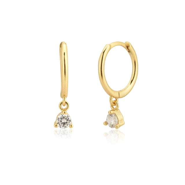 CCFJOYAS 925 Sterling Silver Lightning/Awl/Animal Pendant Hoop Earrings