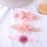 3pcs/lot Newborn Headwear Baby Girl Flower Headbands Lace