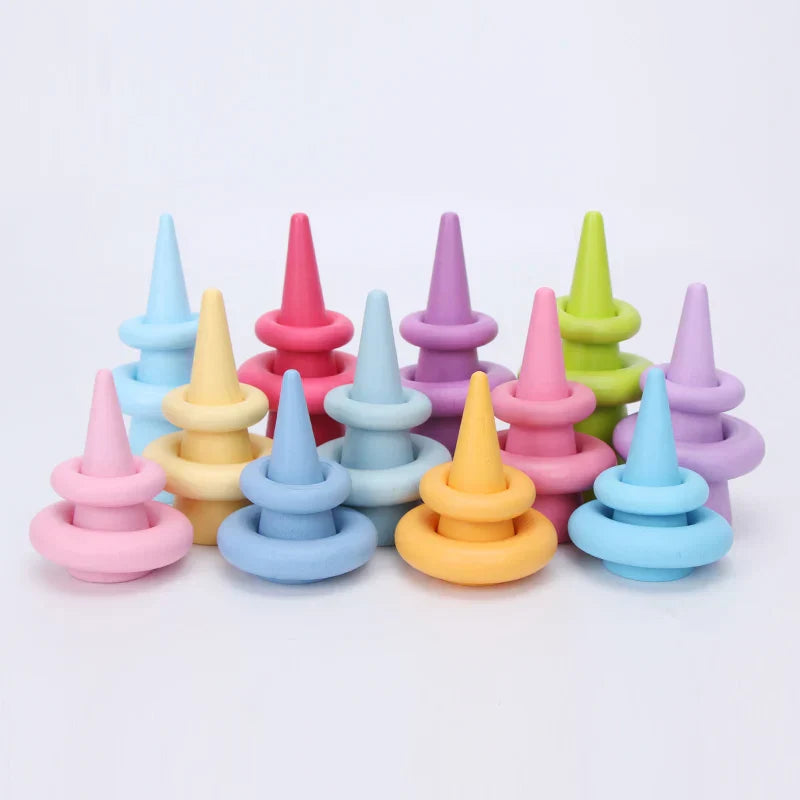 Wooden Rainbow Block Wood Stacking Toys Grimms Rainbow