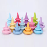 Wooden Rainbow Block Wood Stacking Toys Grimms Rainbow