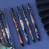 4PCS/Set Cool Chinese Dragon Pattern Gel Pen Black