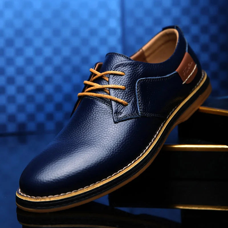 New Men Oxford Genuine Leather Dress Shoes Flats