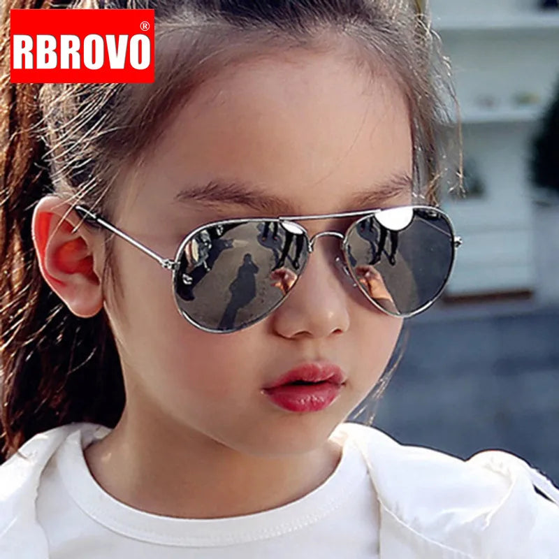 RBROVO 2023 Classic Sunglasses Girls Colorful Mirror Children