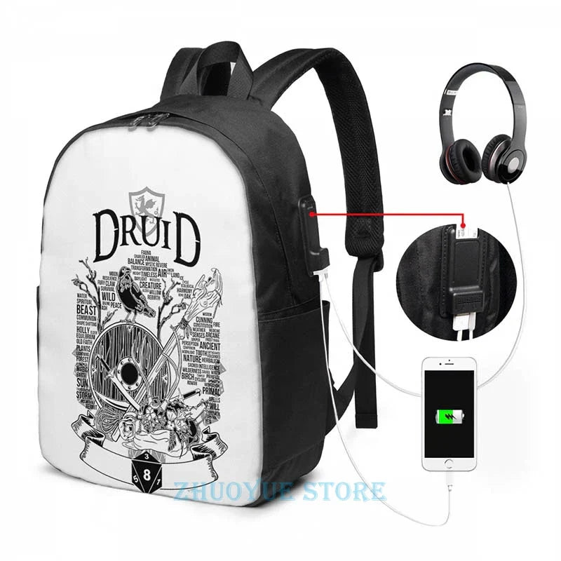 Graphic print RPG Class Series Druid  Black
