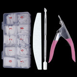 500Pcs/Box False Nails Tips Manicure Kit Nail File