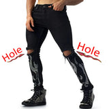 New Man Stretchy Jeans Black Skinny Hot Drill